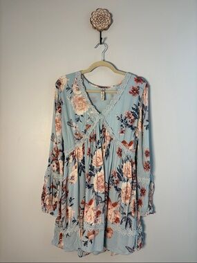 American Rag Light Blue Floral Mini Dress